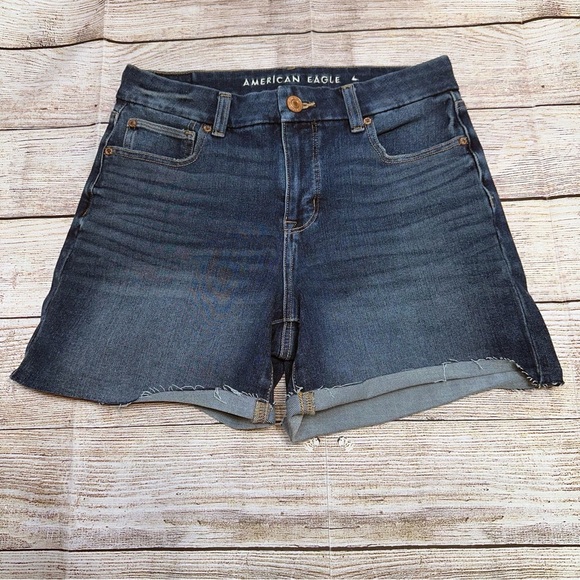 NWT American Eagle Outfitters Blue Jean Shorts Curvy Midi Size 8 - Picture 14 of 14